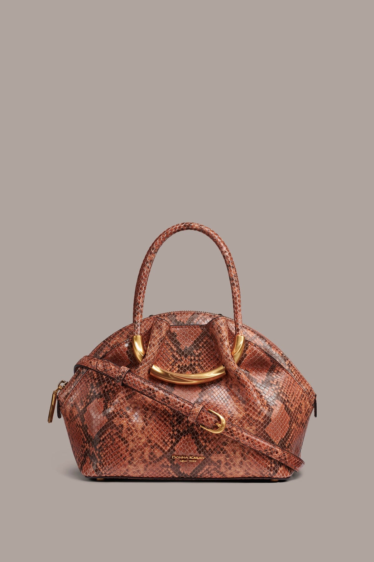 Donna Karan OXFORD SNAKE-EFFECT LEATHER CROSSBODY BAG