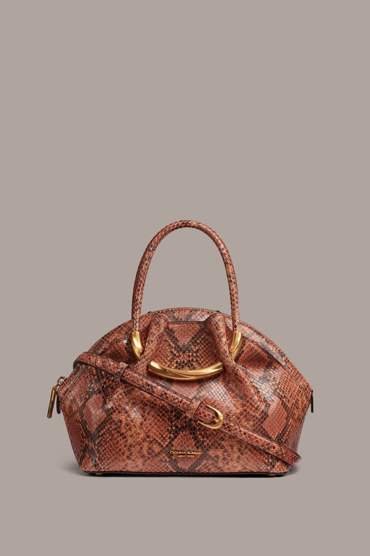 Donna Karan OXFORD SNAKE-EFFECT LEATHER CROSSBODY BAG