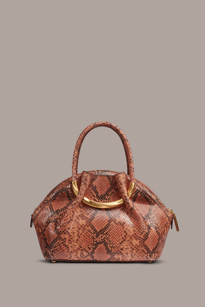 Donna Karan OXFORD SNAKE-EFFECT LEATHER CROSSBODY BAG