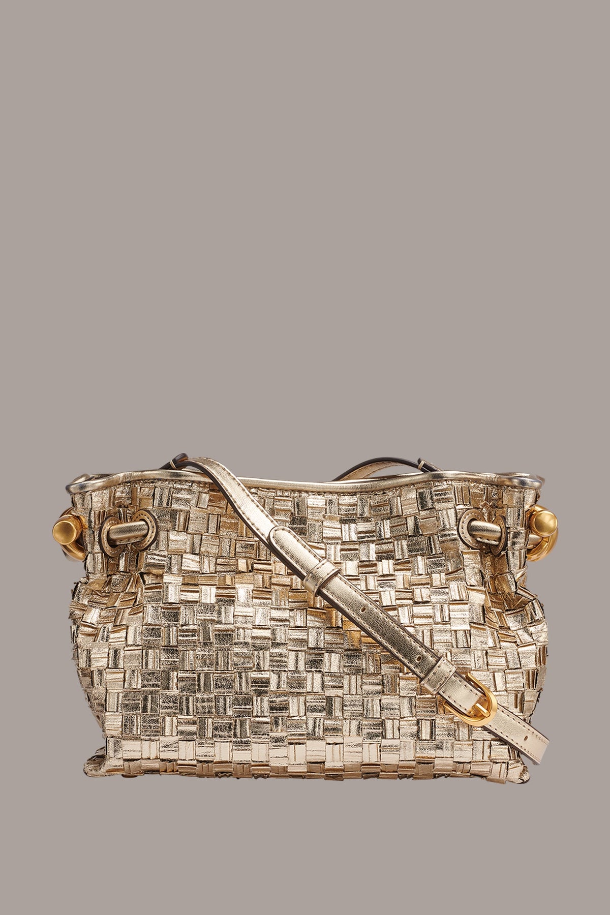 Donna Karan CASHMERE METALLIC BRAIDED CROSSBODY BAG