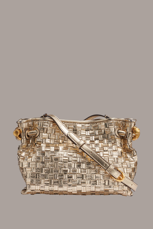 Donna Karan CASHMERE METALLIC BRAIDED CROSSBODY BAG