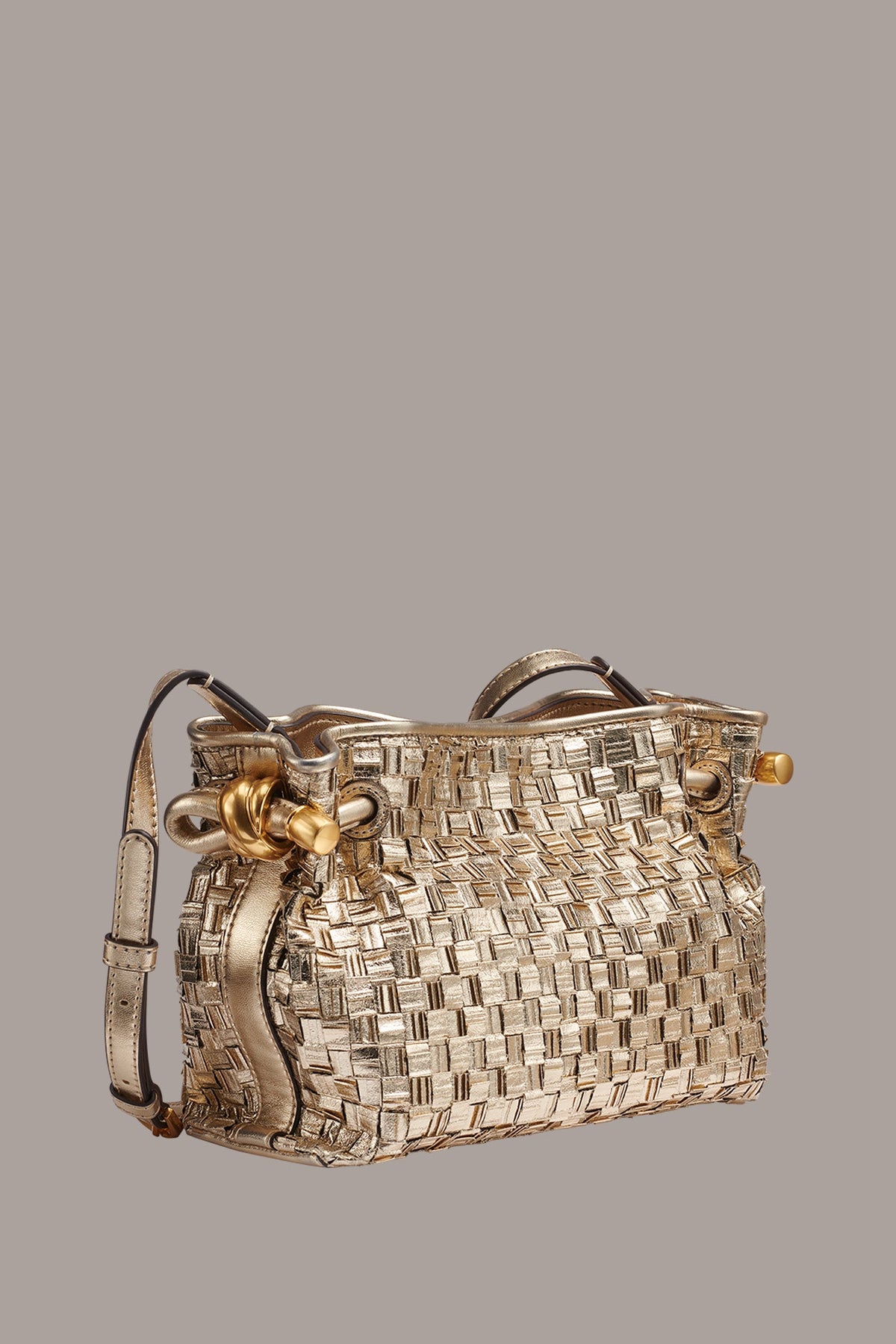 Donna Karan CASHMERE METALLIC BRAIDED CROSSBODY BAG