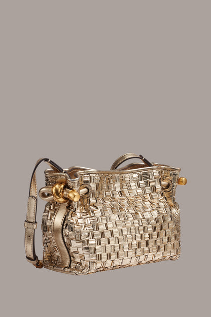 Donna Karan CASHMERE METALLIC BRAIDED CROSSBODY BAG