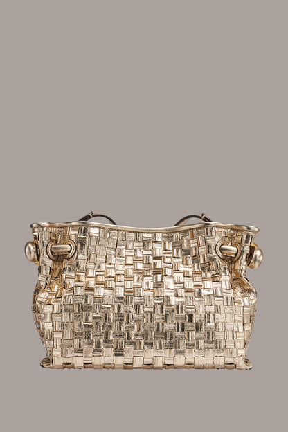 Donna Karan CASHMERE METALLIC BRAIDED CROSSBODY BAG