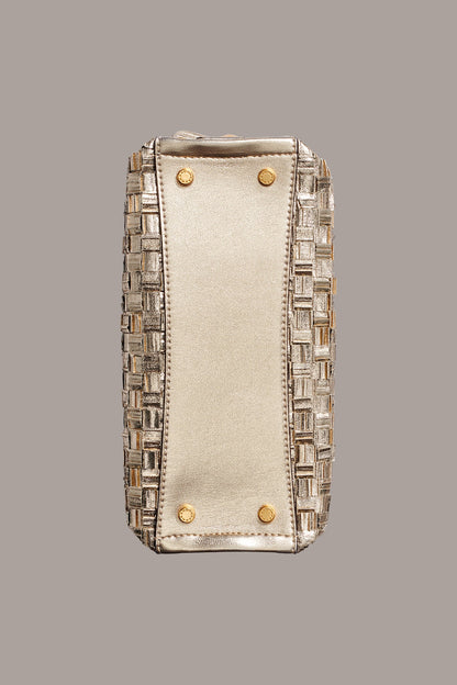 Donna Karan CASHMERE METALLIC BRAIDED CROSSBODY BAG