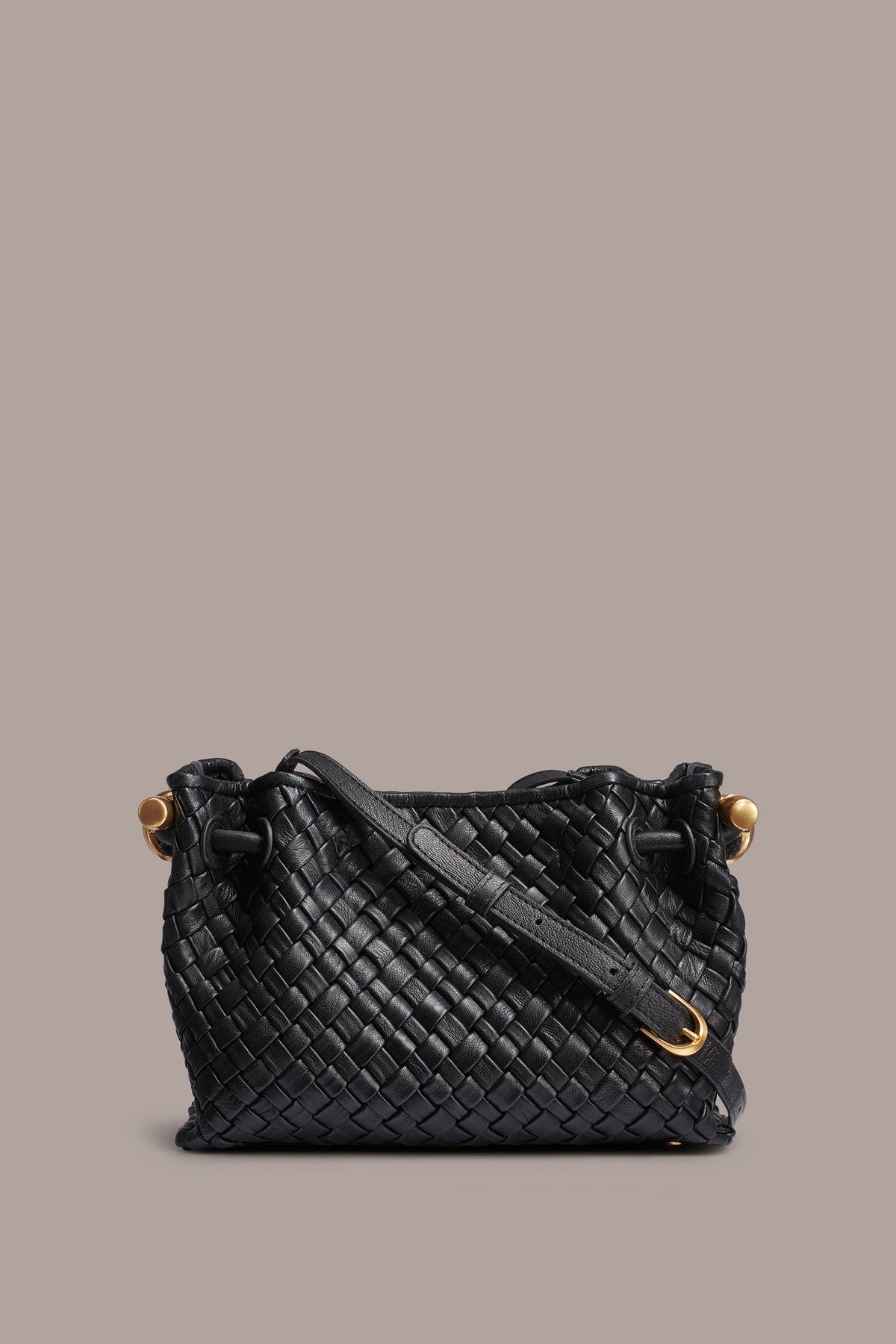 Donna Karan CASHMERE WOVEN LEATHER CROSSBODY BAG