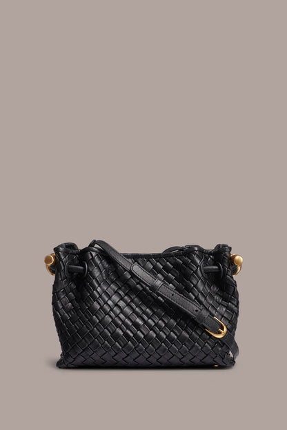 Donna Karan CASHMERE WOVEN LEATHER CROSSBODY BAG