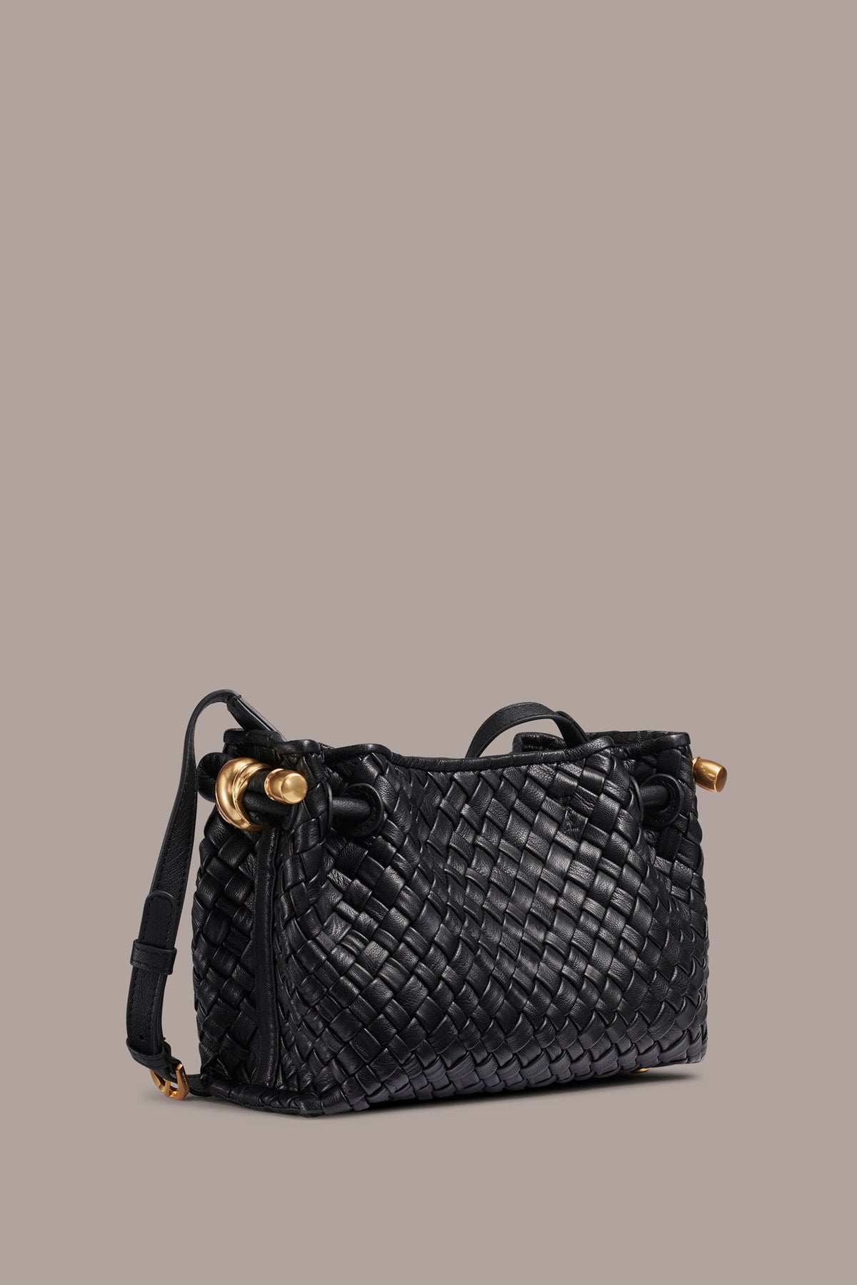 Donna Karan CASHMERE WOVEN LEATHER CROSSBODY BAG