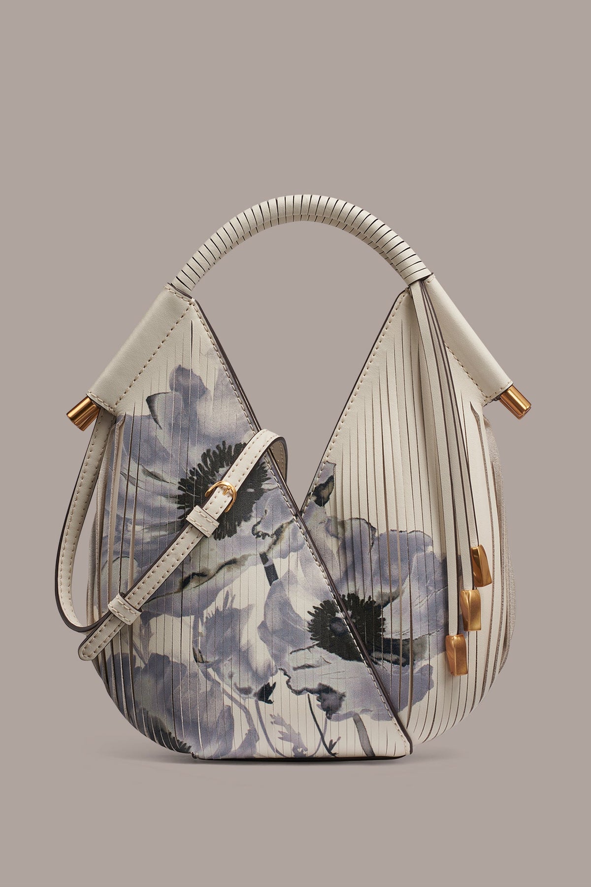 Donna Karan BALDWIN FLORAL LASER-CUT LEATHER MICRO CROSSBODY