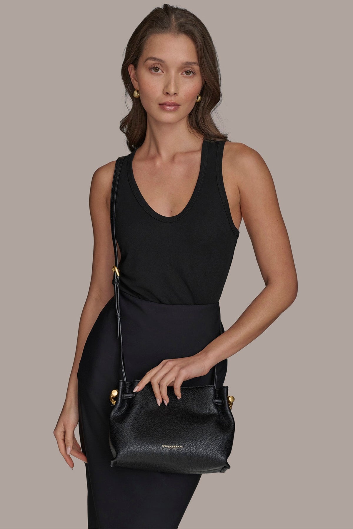 Donna Karan CASHMERE LEATHER CROSSBODY BAG