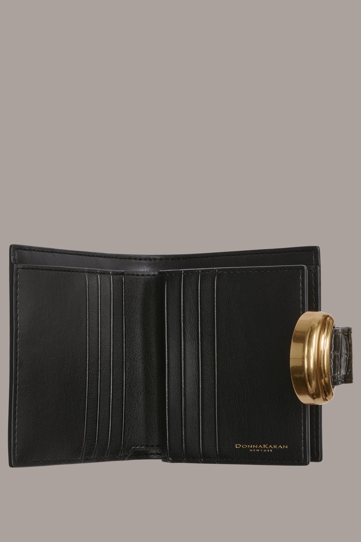Donna Karan VALLEY STREAM METALLIC CROC-EFFECT SMALL WALLET