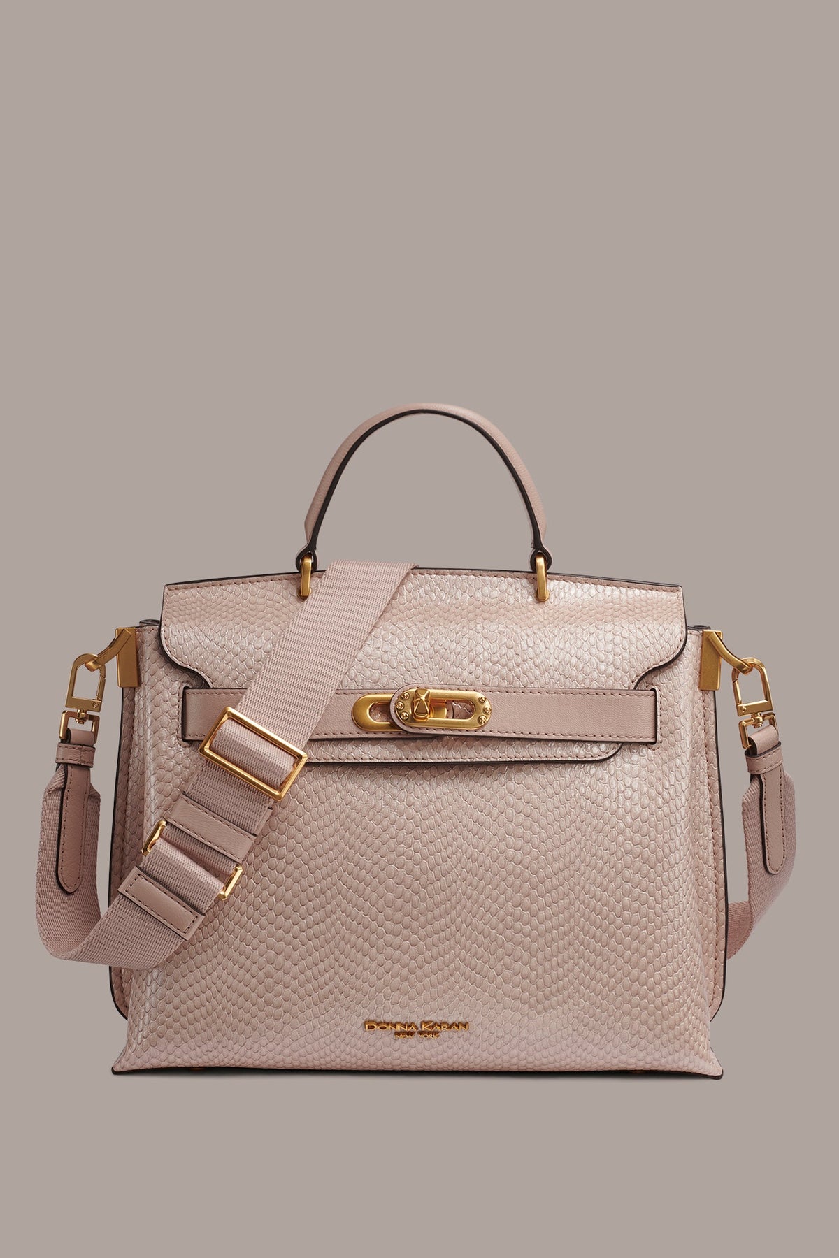 Donna Karan BRIDGEHAMPTON SNAKE-EFFECT LEATHER SATCHEL BAG