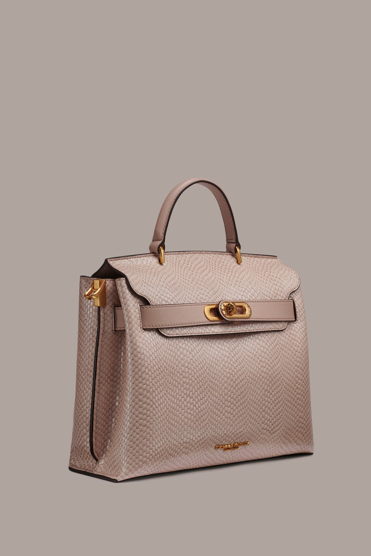 Donna Karan BRIDGEHAMPTON SNAKE-EFFECT LEATHER SATCHEL BAG