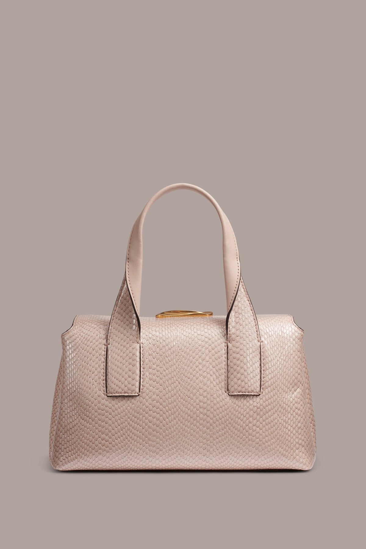 Donna Karan AMAGANSETT SNAKE-EFFECT LEATHER SATCHEL BAG