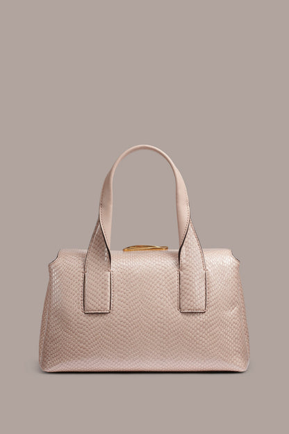 Donna Karan AMAGANSETT SNAKE-EFFECT LEATHER SATCHEL BAG