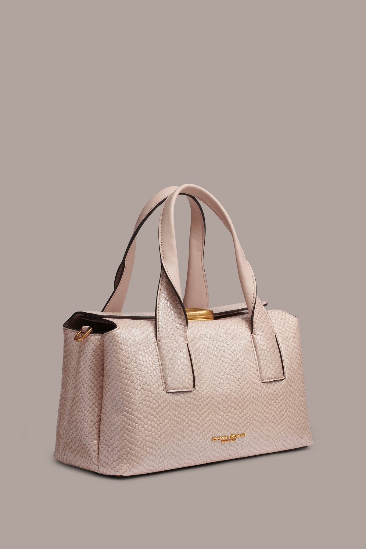 Donna Karan AMAGANSETT SNAKE-EFFECT LEATHER SATCHEL BAG