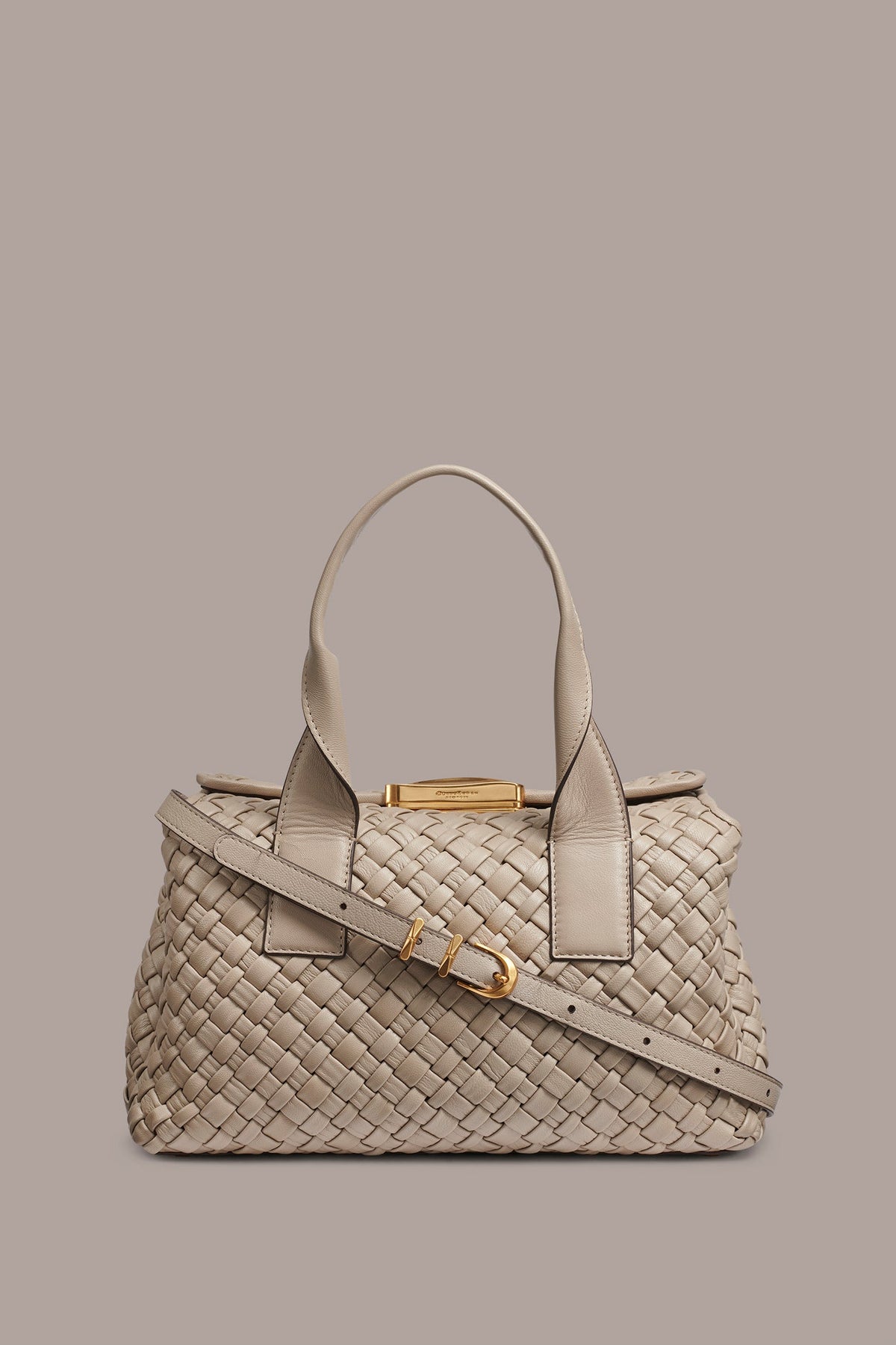 Donna Karan AMAGANSETT WOVEN LEATHER SATCHEL BAG