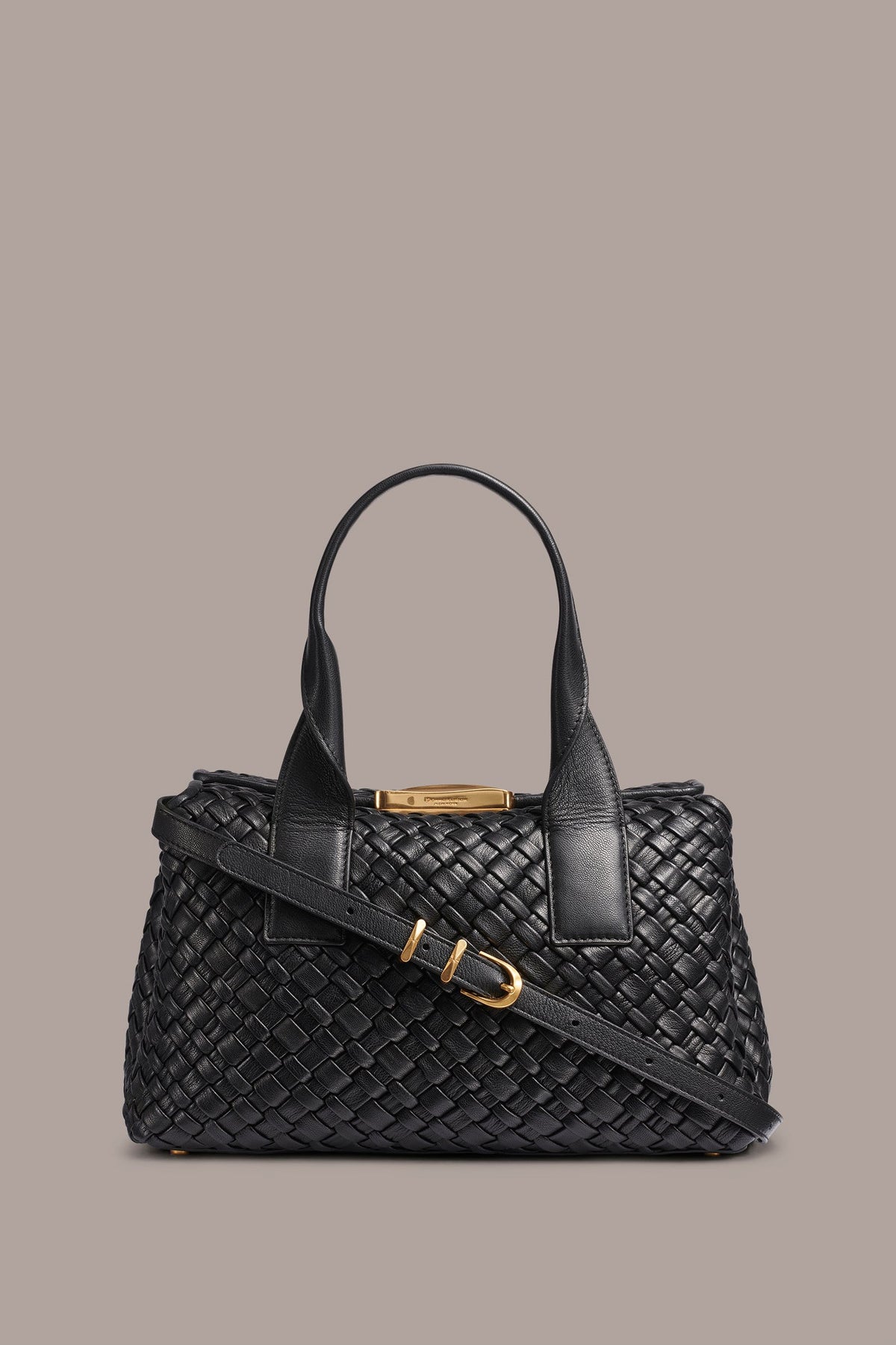 Donna Karan AMAGANSETT WOVEN LEATHER SATCHEL BAG