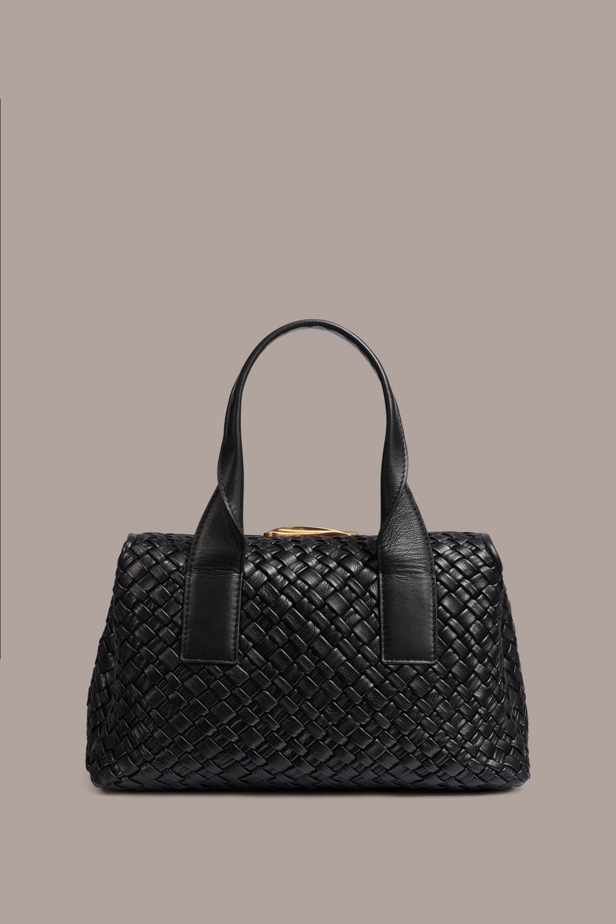 Donna Karan AMAGANSETT WOVEN LEATHER SATCHEL BAG