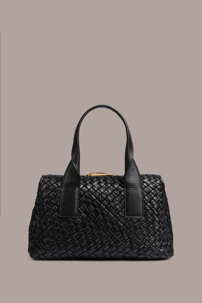 Donna Karan AMAGANSETT WOVEN LEATHER SATCHEL BAG