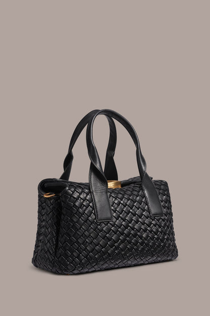 Donna Karan AMAGANSETT WOVEN LEATHER SATCHEL BAG
