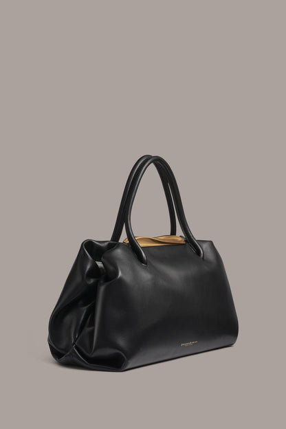 Donna Karan POPLIN LEATHER SATCHEL BAG