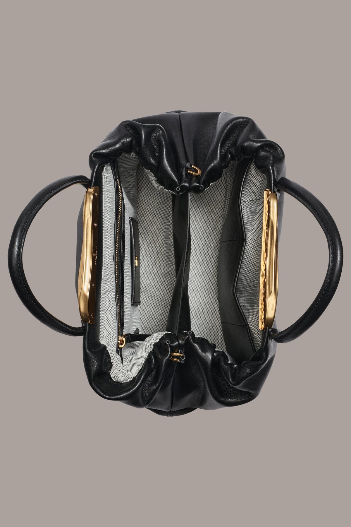 Donna Karan POPLIN LEATHER SATCHEL BAG