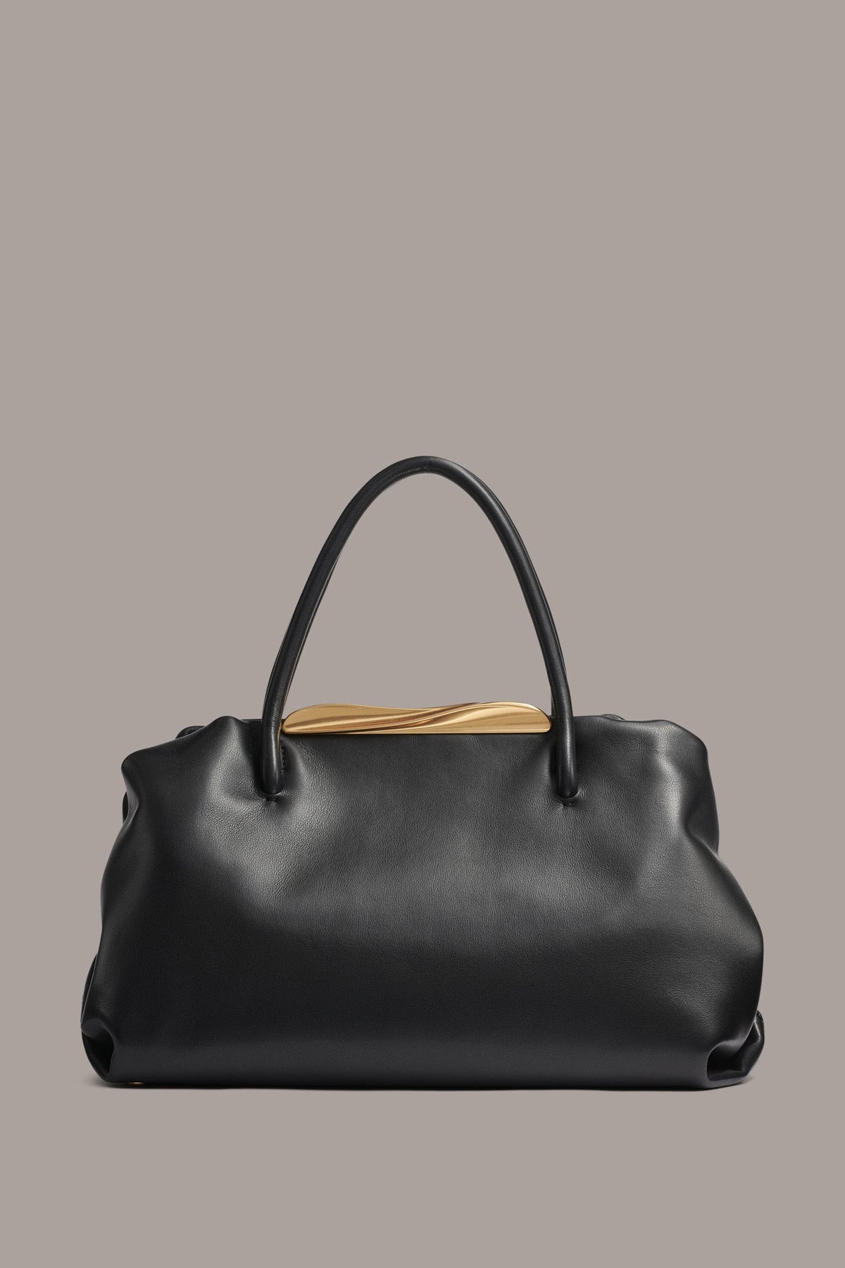 Donna Karan POPLIN LEATHER SATCHEL BAG