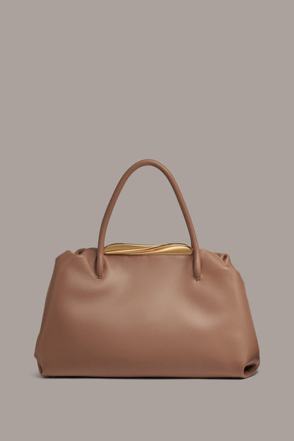 Donna Karan POPLIN LEATHER SATCHEL BAG