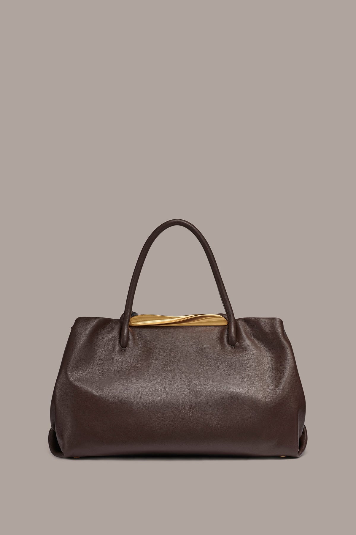 Donna Karan POPLIN LEATHER SATCHEL BAG