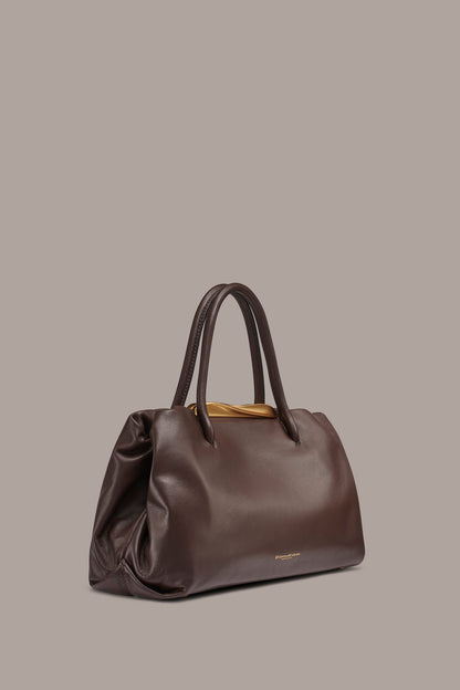 Donna Karan POPLIN LEATHER SATCHEL BAG