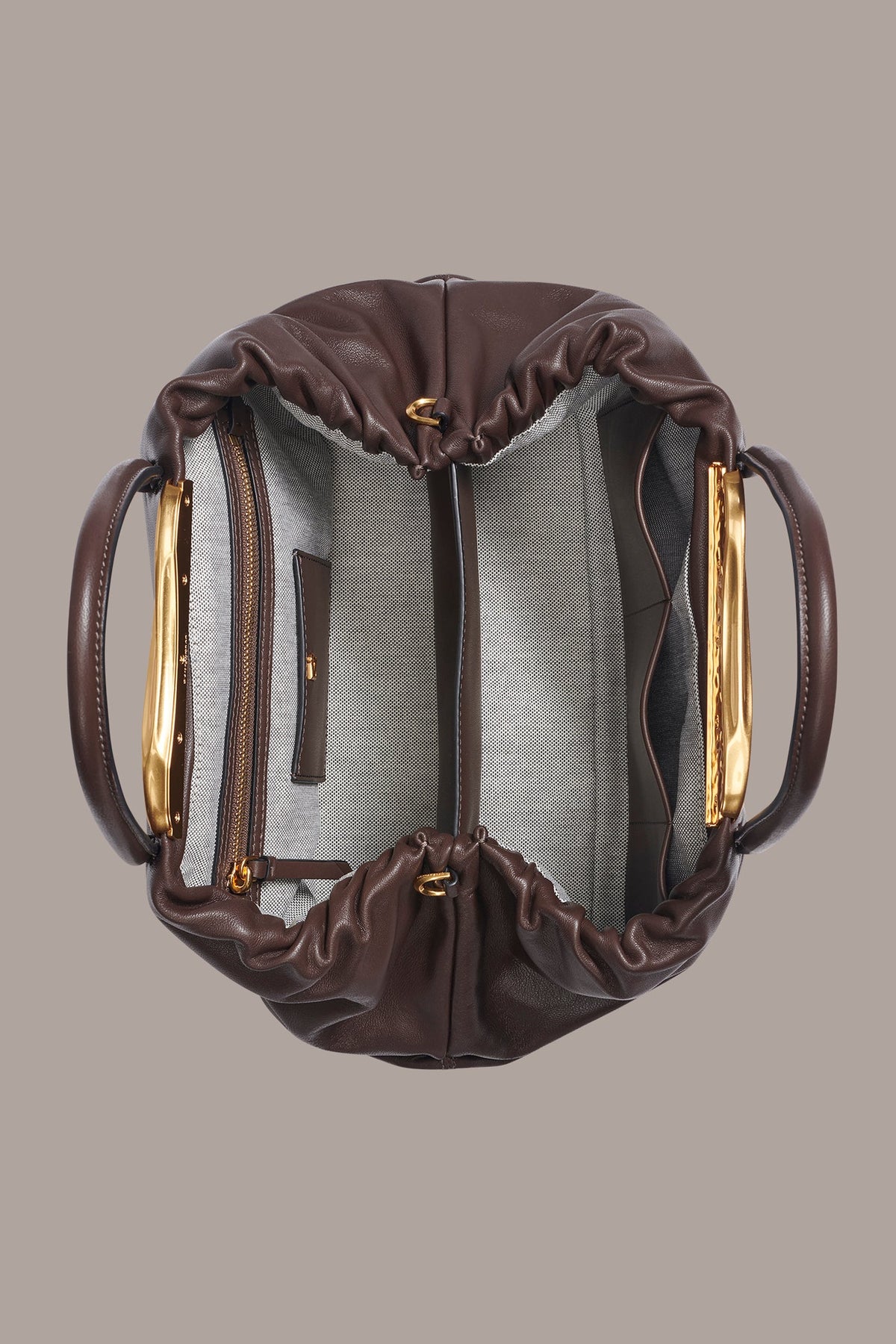 Donna Karan POPLIN LEATHER SATCHEL BAG