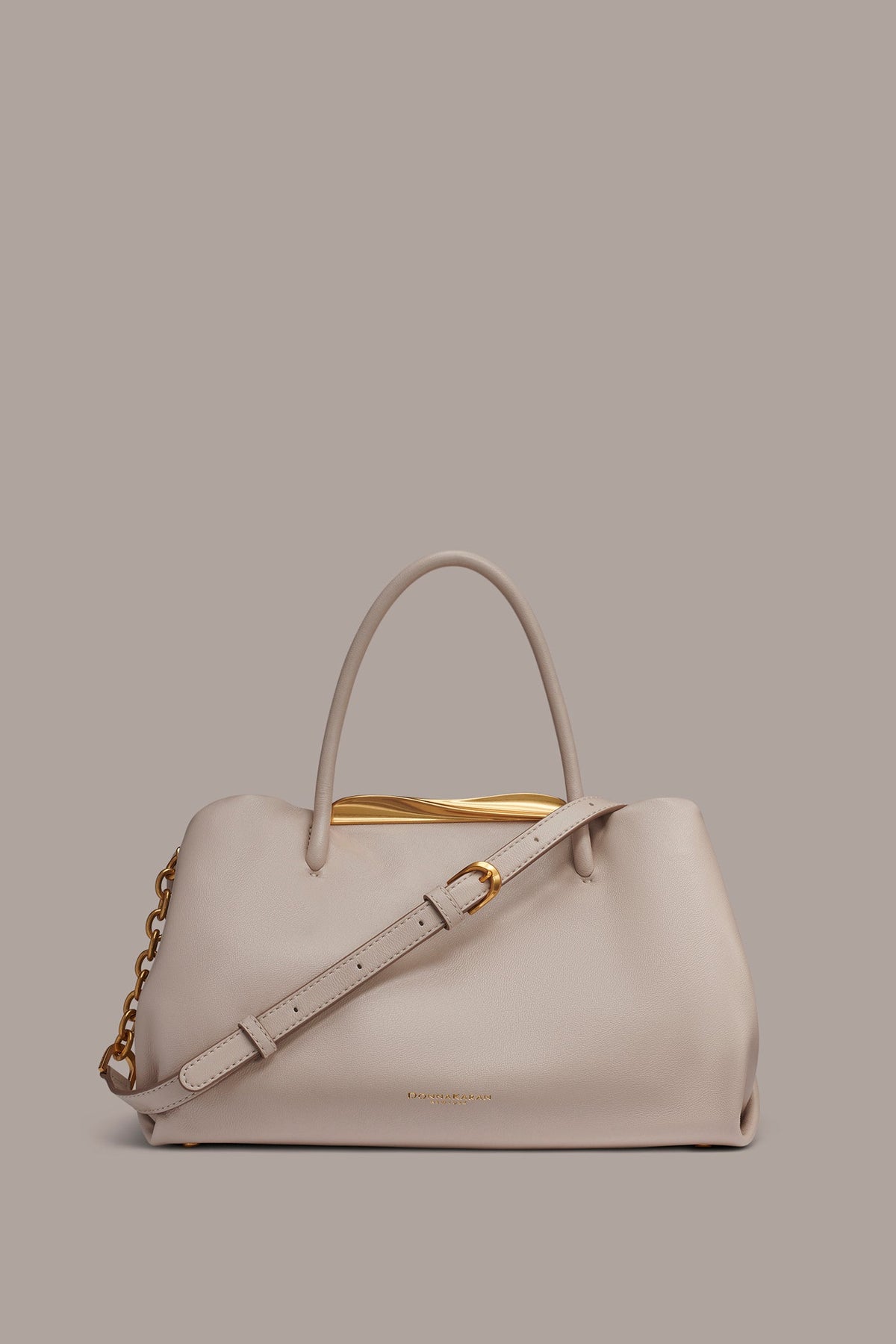 Donna Karan POPLIN LEATHER SATCHEL BAG