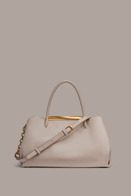 Donna Karan POPLIN LEATHER SATCHEL BAG