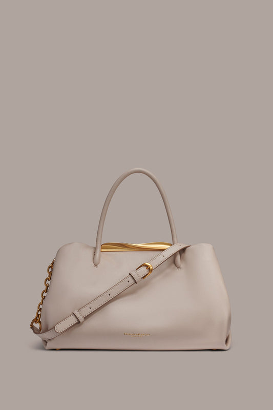 Donna Karan POPLIN LEATHER SATCHEL BAG