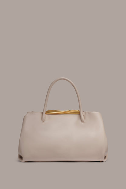 Donna Karan POPLIN LEATHER SATCHEL BAG