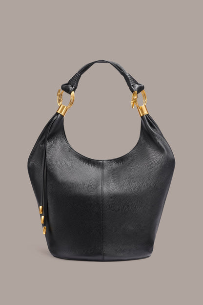Donna Karan TARTAN LEATHER HOBO BAG
