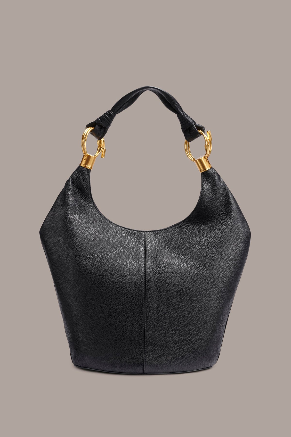 Donna Karan TARTAN LEATHER HOBO BAG