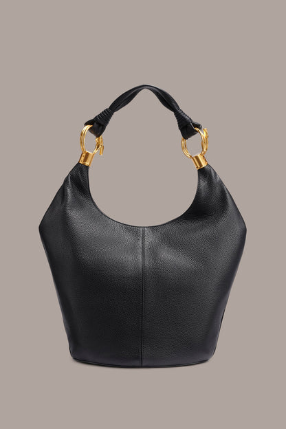 Donna Karan TARTAN LEATHER HOBO BAG