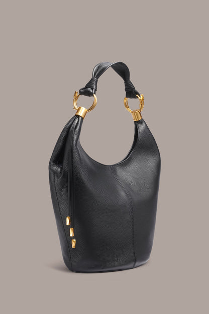 Donna Karan TARTAN LEATHER HOBO BAG