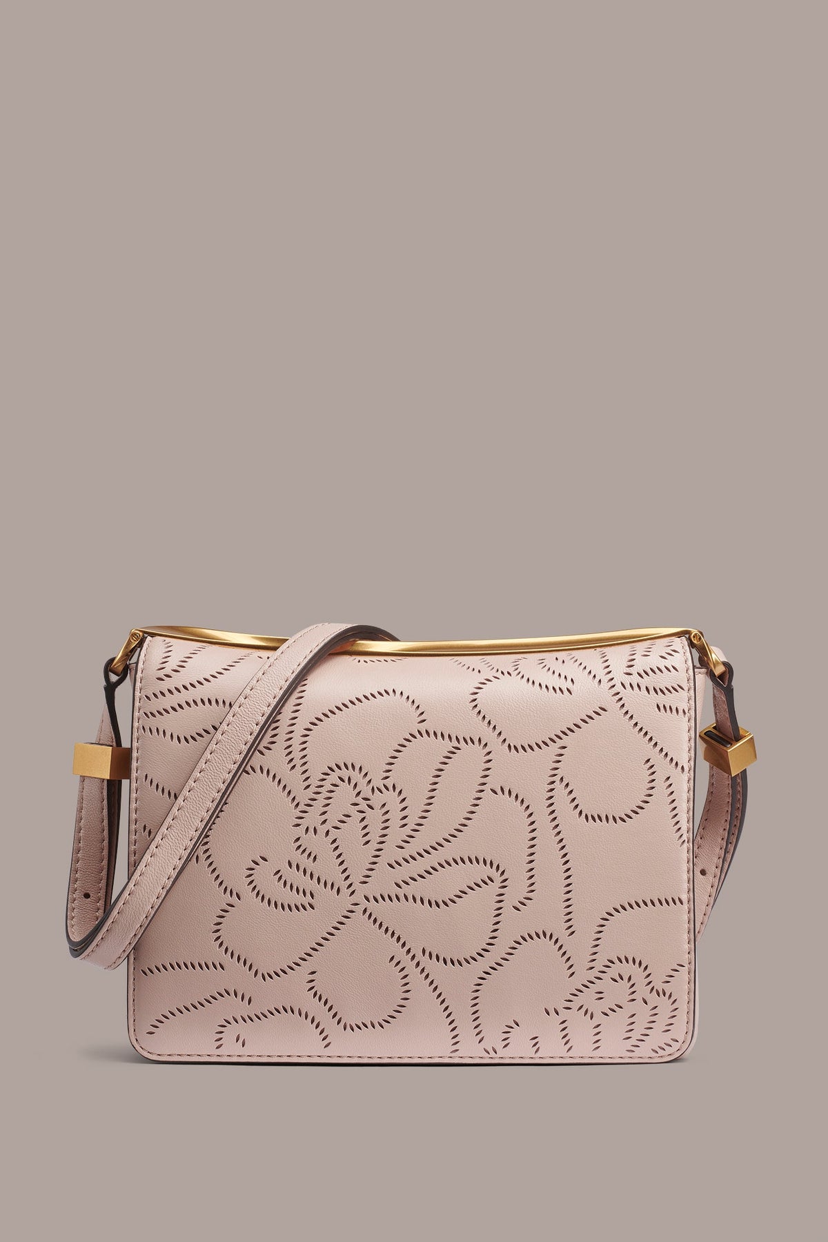 Donna Karan JERICHO FLORAL LEATHER SHOULDER BAG