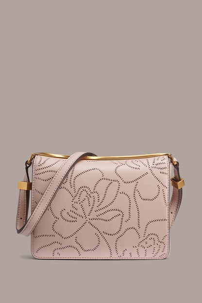 Donna Karan JERICHO FLORAL LEATHER SHOULDER BAG