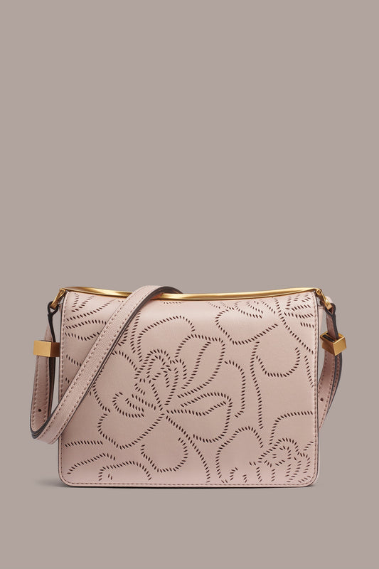 Donna Karan JERICHO FLORAL LEATHER SHOULDER BAG