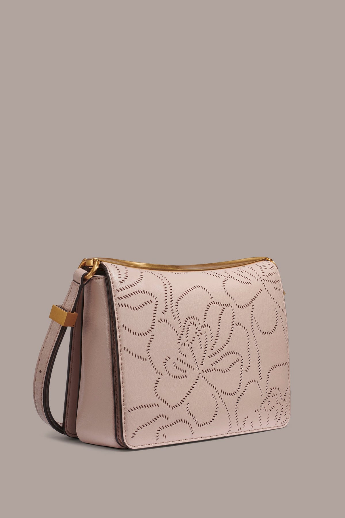 Donna Karan JERICHO FLORAL LEATHER SHOULDER BAG