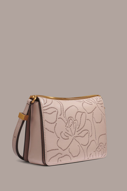 Donna Karan JERICHO FLORAL LEATHER SHOULDER BAG