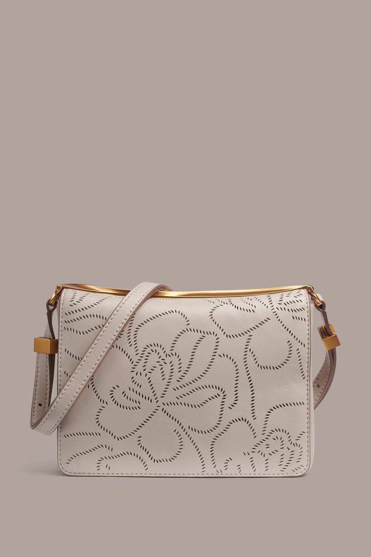 Donna Karan JERICHO FLORAL LEATHER SHOULDER BAG