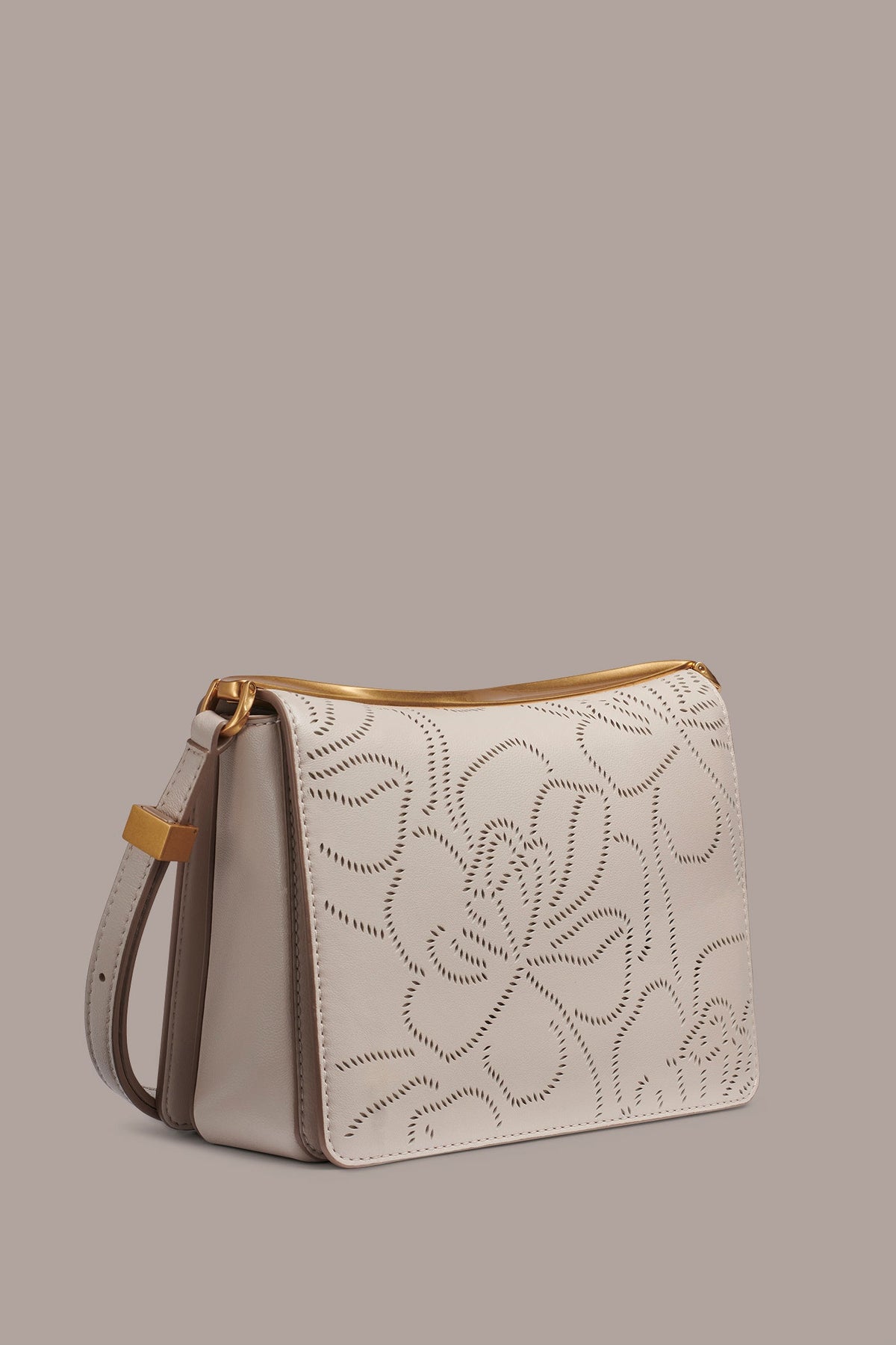 Donna Karan JERICHO FLORAL LEATHER SHOULDER BAG