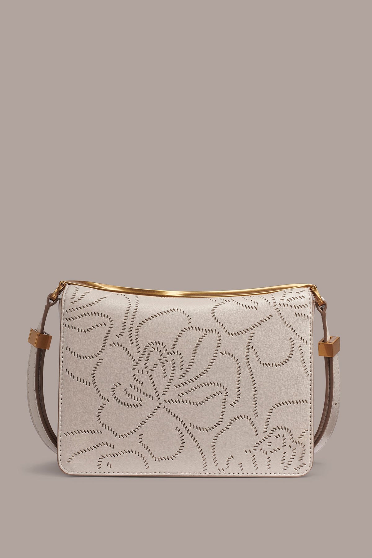 Donna Karan JERICHO FLORAL LEATHER SHOULDER BAG