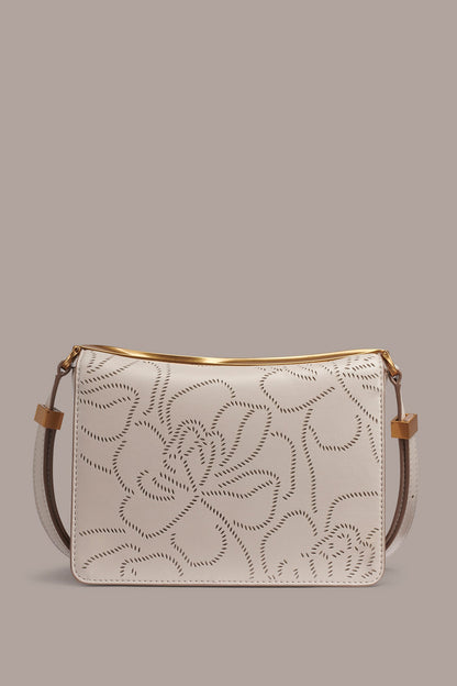 Donna Karan JERICHO FLORAL LEATHER SHOULDER BAG