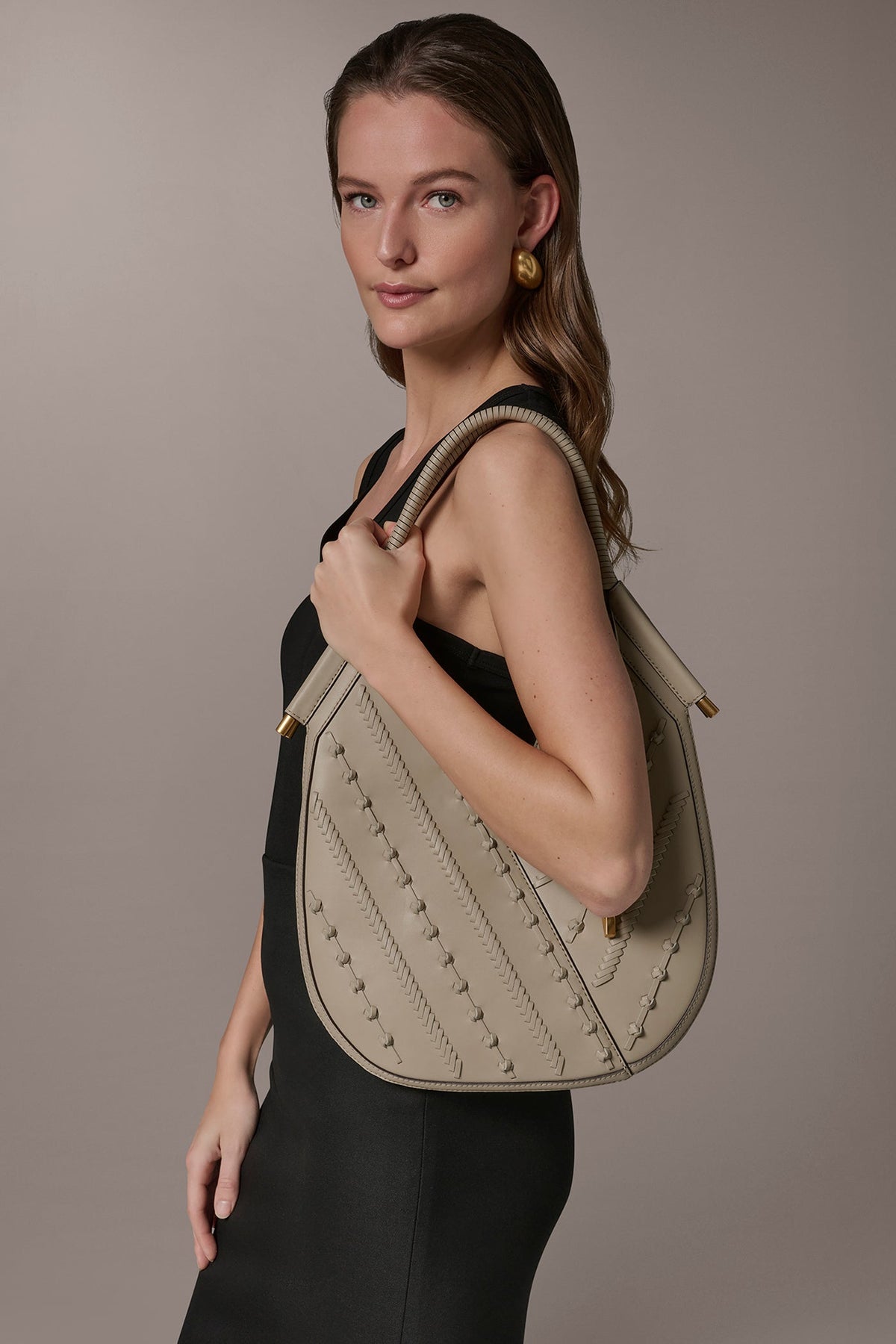 Donna Karan BALDWIN LEATHER KNOT MINI SHOULDER BAG